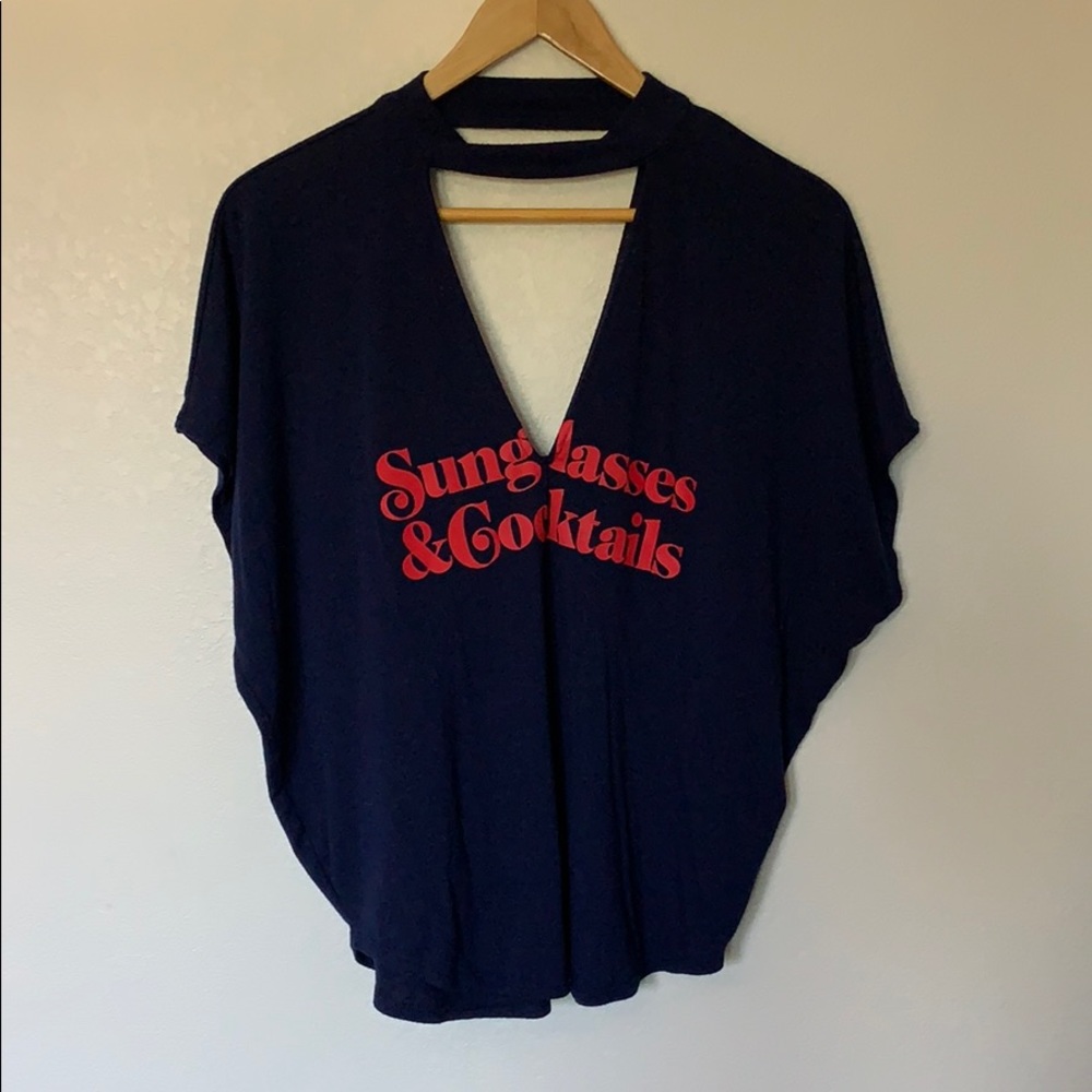 Navy Blue High Neck tee